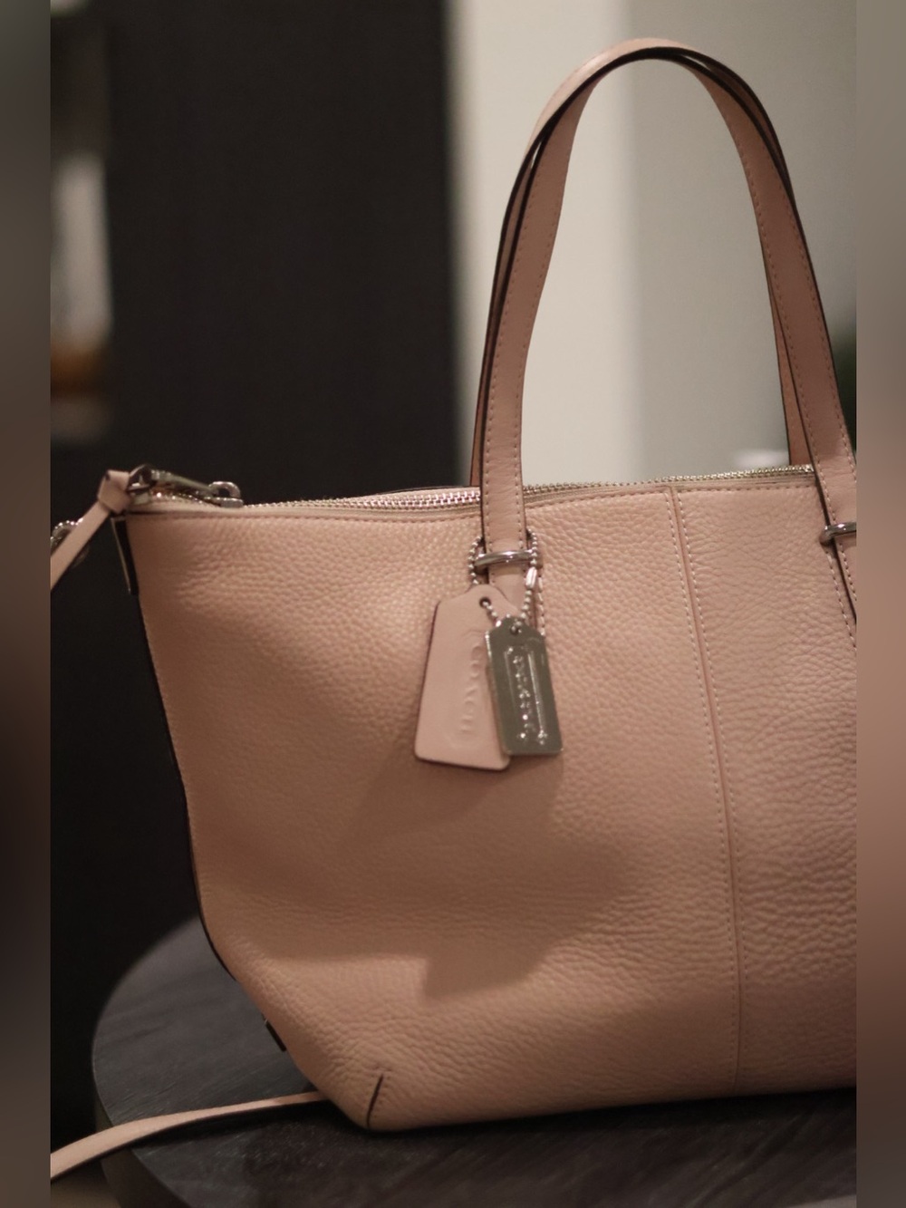 Coach Bleecker Pink Pebbled Leather Satchel Bag